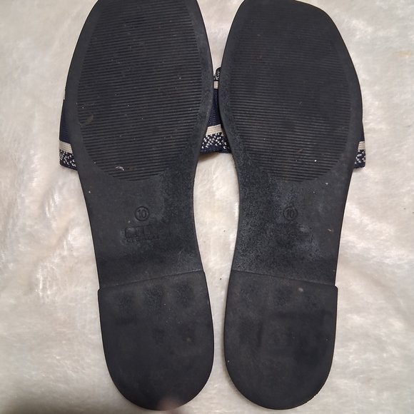 Nicole Miller Blue and White Slide Sandals - Picture 6 of 7